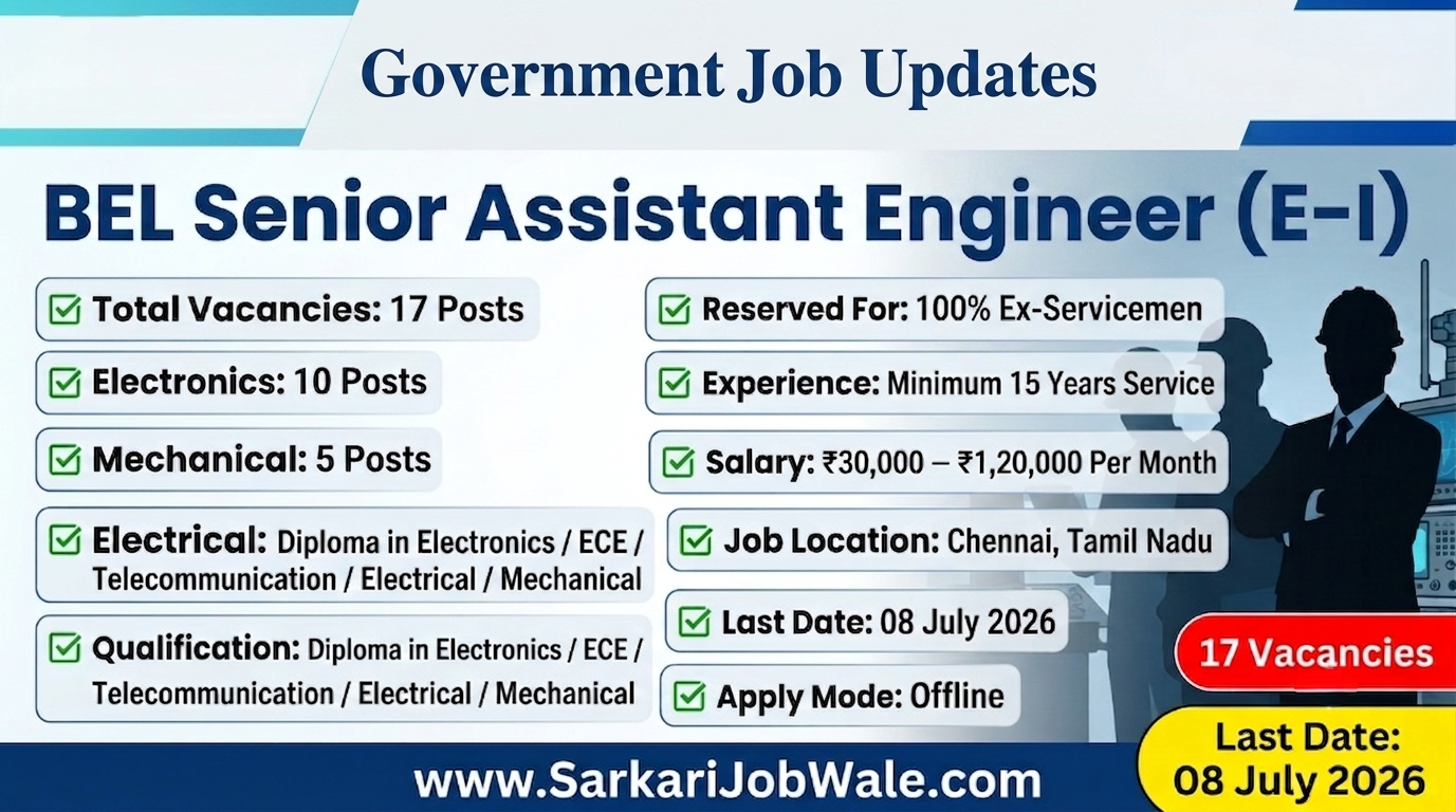 BEL Senior Assistant Engineer Recruitment 2026