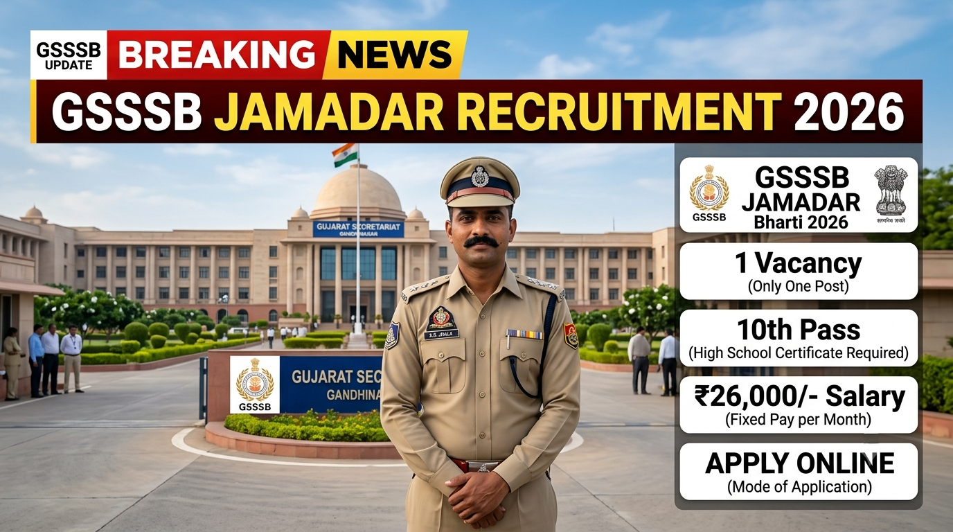 Gujarat Government Jamadar Recruitment 2026