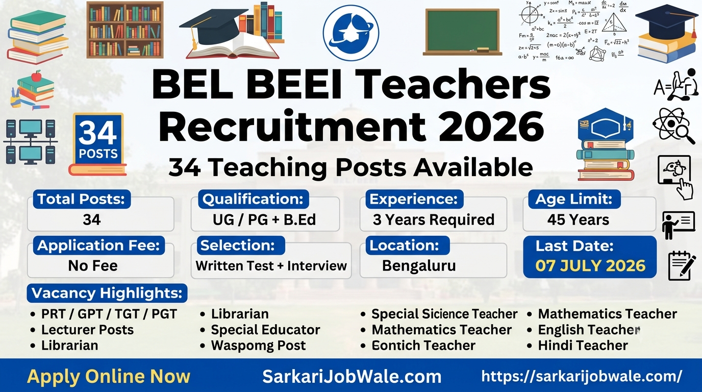 BEL BEEI Teachers Recruitment 2026