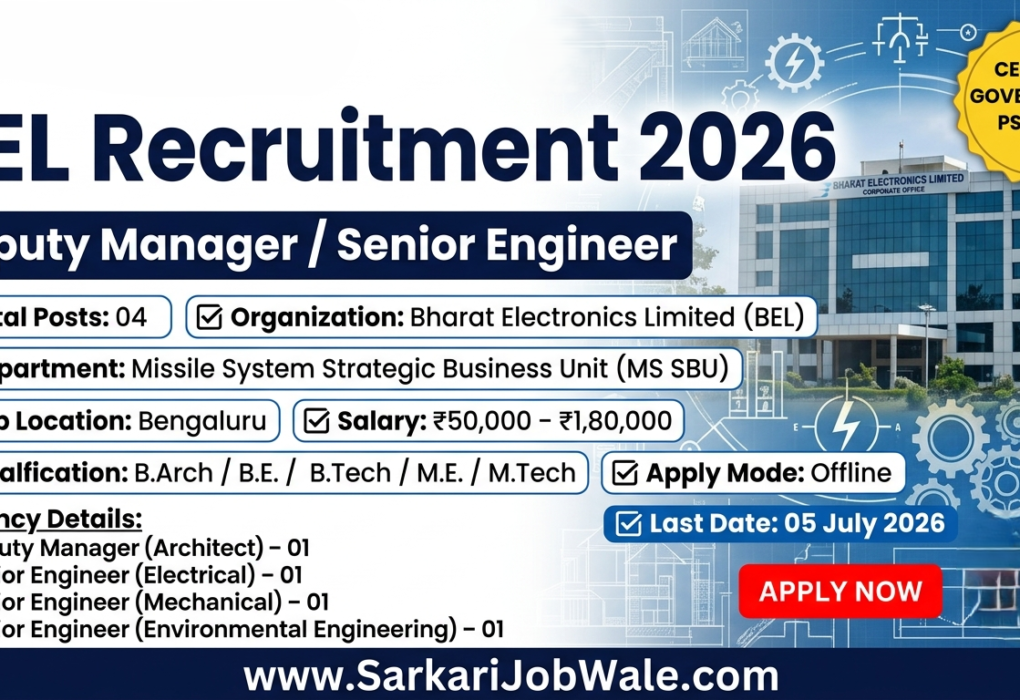 BEL Deputy Manager Senior Engineer Recruitment 2026