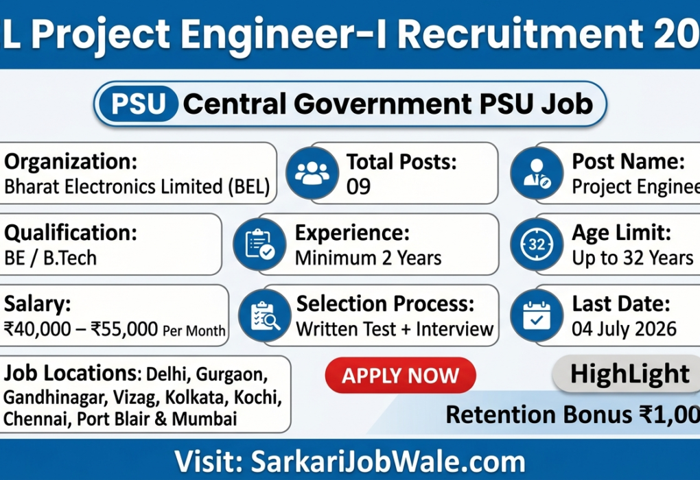 BEL Project Engineer-I Recruitment 2026