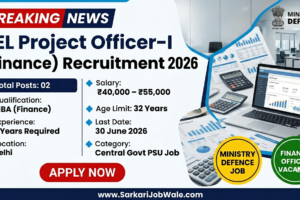 BEL Project Officer Finance Recruitment 2026
