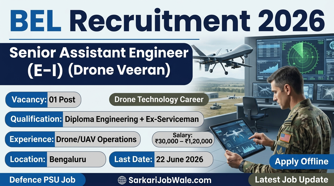 BEL Senior Assistant Engineer Drone Veteran Recruitment 2026