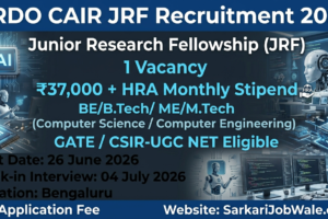 DRDO CAIR JRF Recruitment 2026