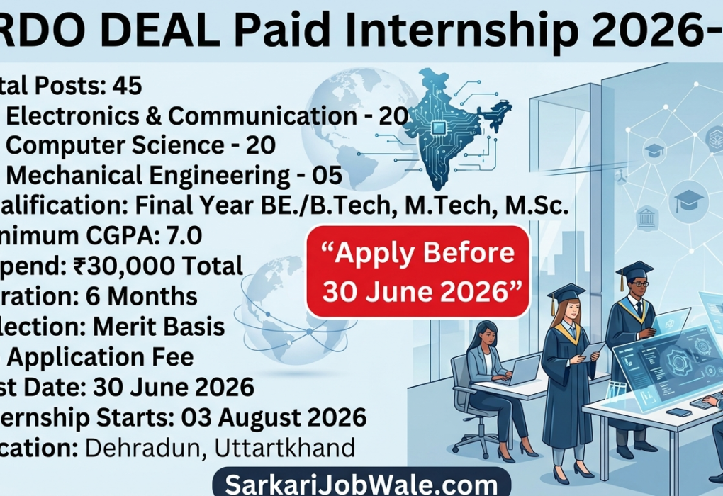 DRDO DEAL Paid Internship 2026 Recruitment