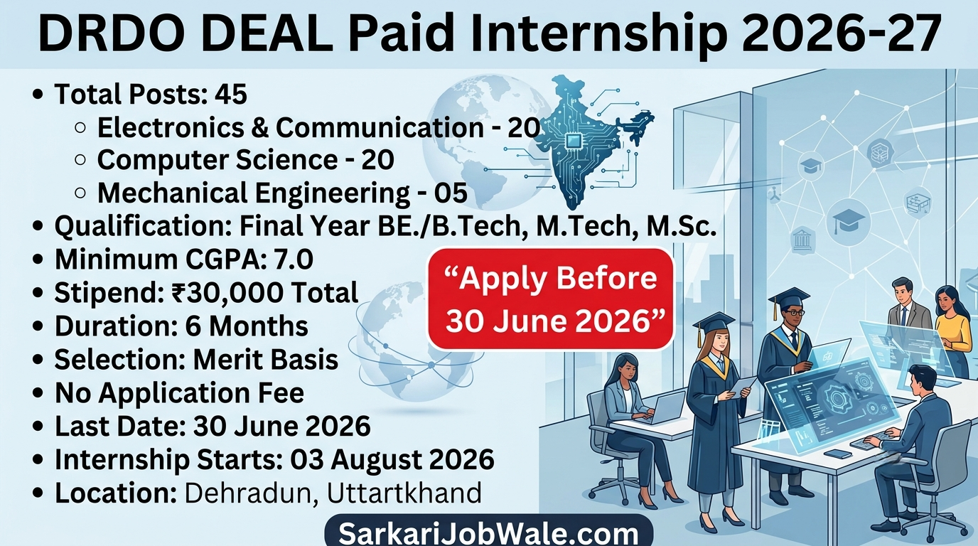 DRDO DEAL Paid Internship 2026 Recruitment