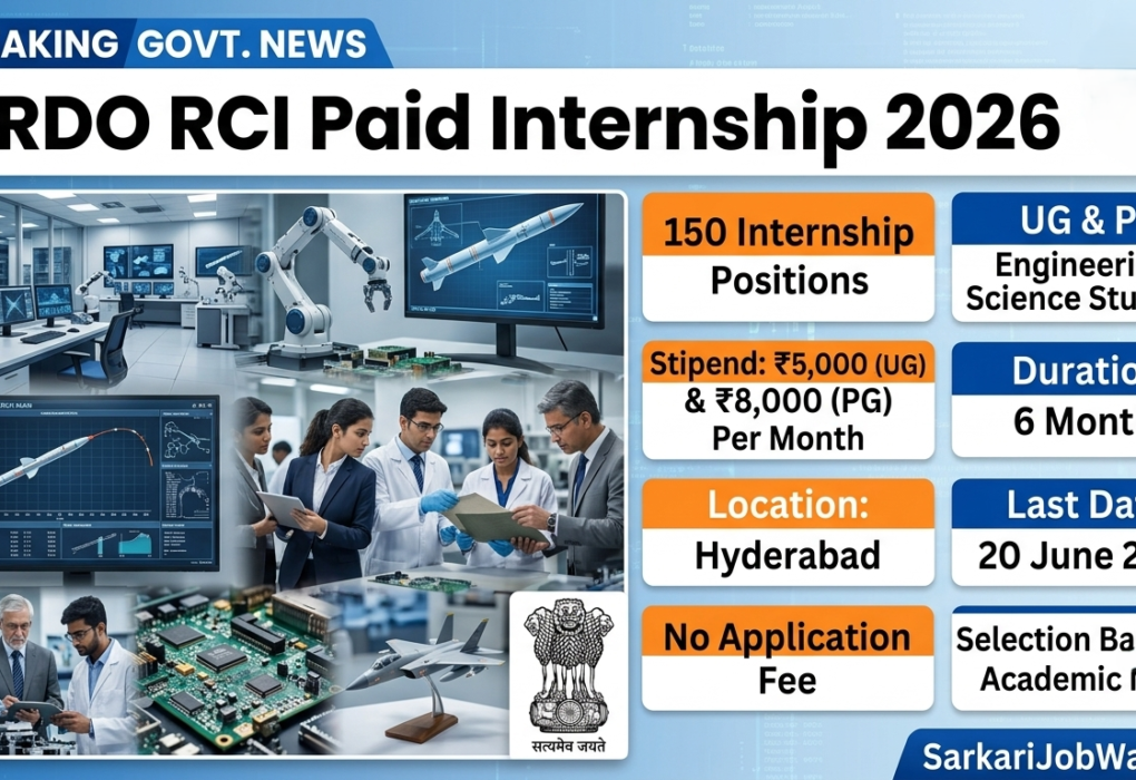 DRDO RCI Paid Internship 2026 for UG and PG Students