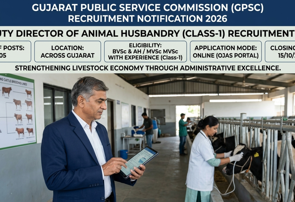 GPSC Deputy Director Animal Husbandry Recruitment 2026 Class-1 Officer Government Job Notification