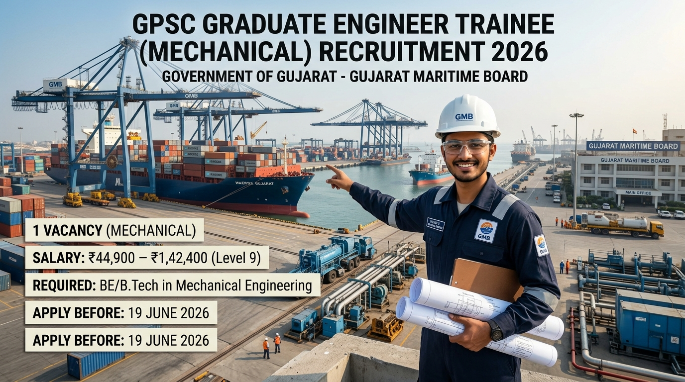 GPSC Graduate Engineer Trainee Mechanical Recruitment 2026