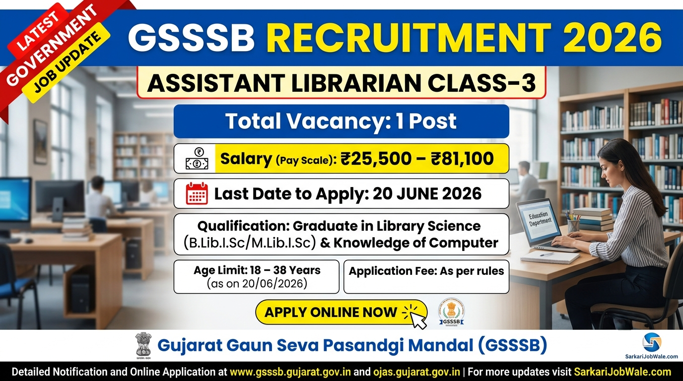 GSSSB Assistant Librarian Recruitment 2026