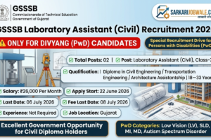 GSSSB Laboratory Assistant Civil Recruitment 2026 for PwD Candidates
