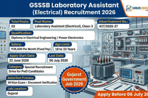 GSSSB Laboratory Assistant Electrical Recruitment 2026 notification for 2 posts