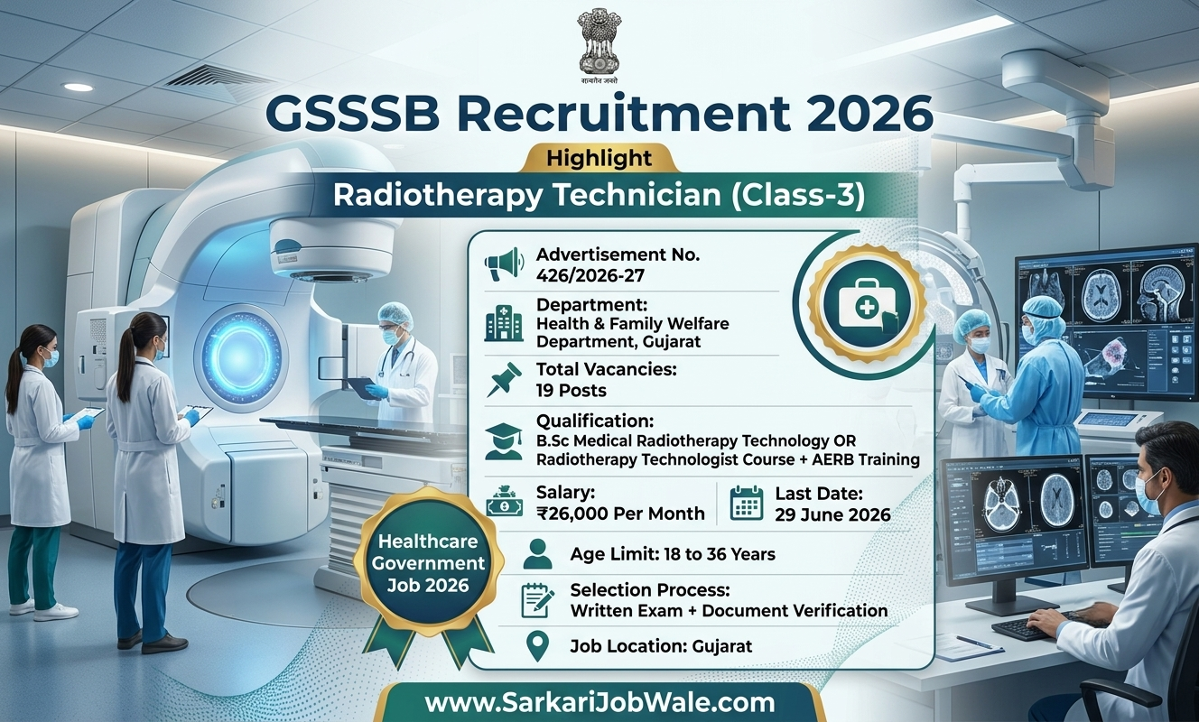 GSSSB Radiotherapy Technician Recruitment 2026 notification for 19 Class-3 posts
