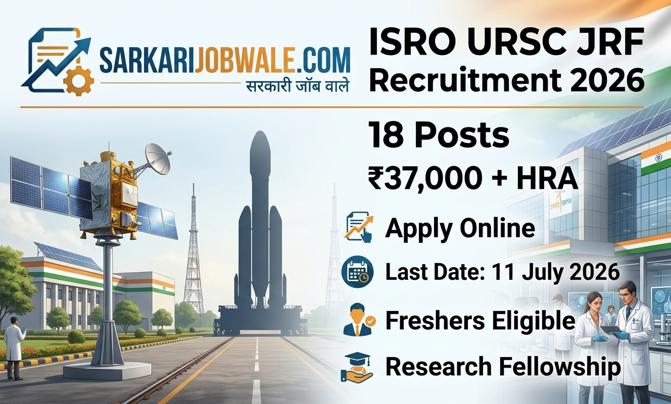 ISRO URSC JRF Recruitment 2026 notification for 18 Junior Research Fellow posts
