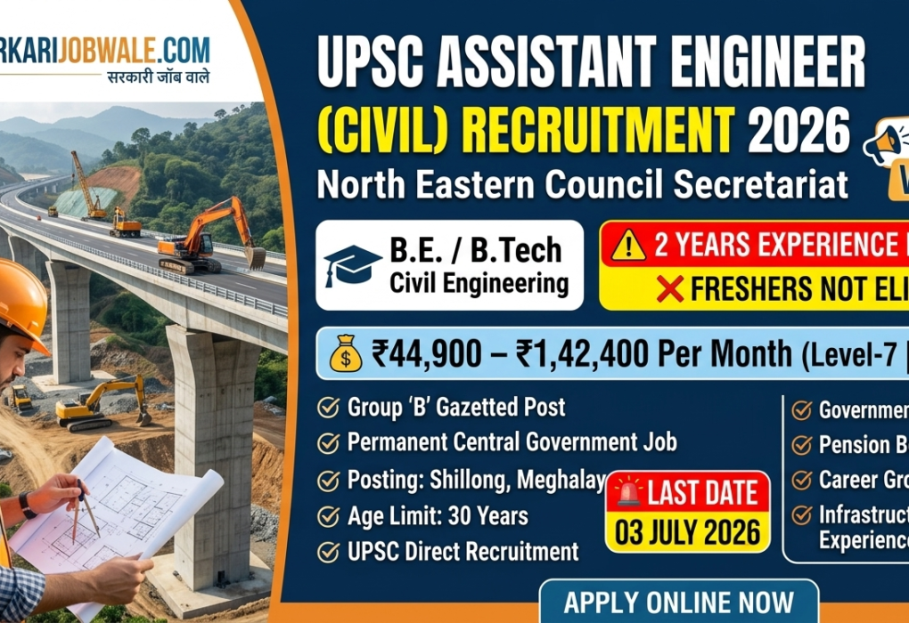 UPSC Assistant Engineer (Civil) Vacancy 2026 – Apply Before 03 July