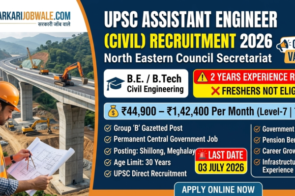 UPSC Assistant Engineer (Civil) Vacancy 2026 – Apply Before 03 July