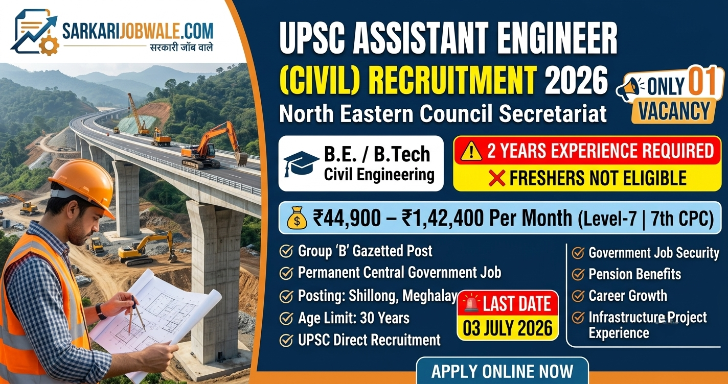 UPSC Assistant Engineer (Civil) Vacancy 2026 – Apply Before 03 July
