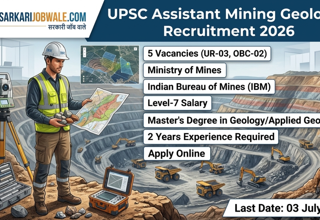 UPSC Assistant Mining Geologist Recruitment 2026 – Apply Online for 5 Posts