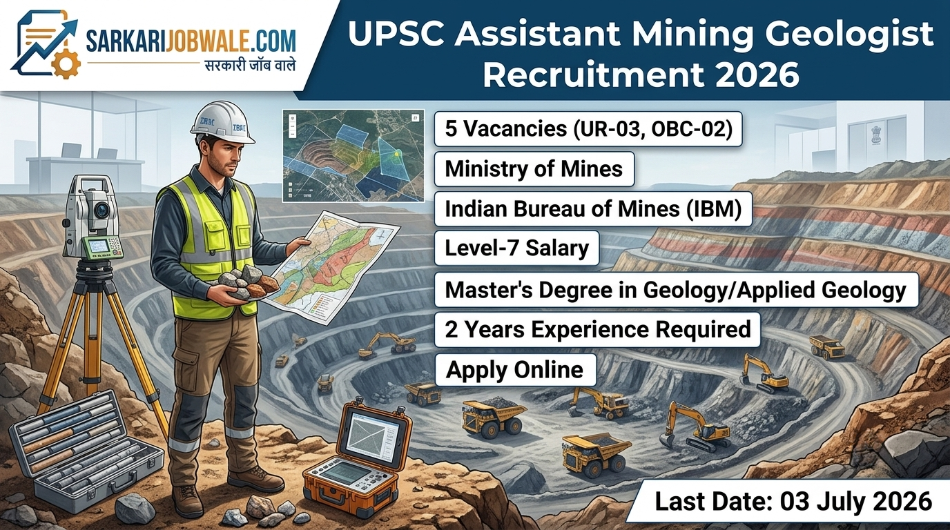 UPSC Assistant Mining Geologist Recruitment 2026 – Apply Online for 5 Posts