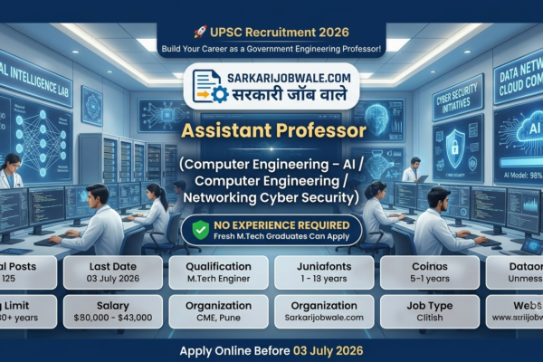 Assistant Professor Computer Engineering UPSC Recruitment 2026