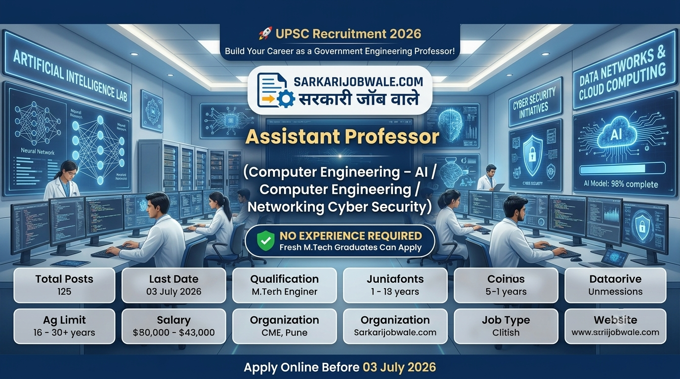 Assistant Professor Computer Engineering UPSC Recruitment 2026
