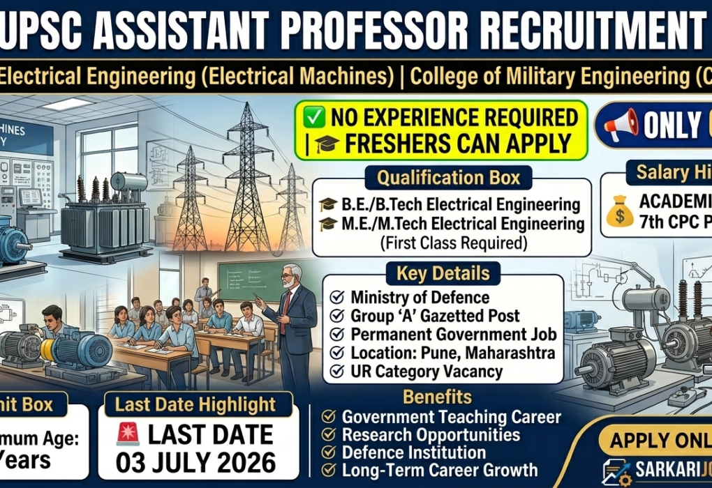 UPSC Assistant Professor Electrical Engineering Recruitment 2026