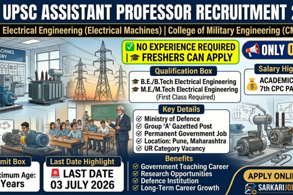 UPSC Assistant Professor Electrical Engineering Recruitment 2026
