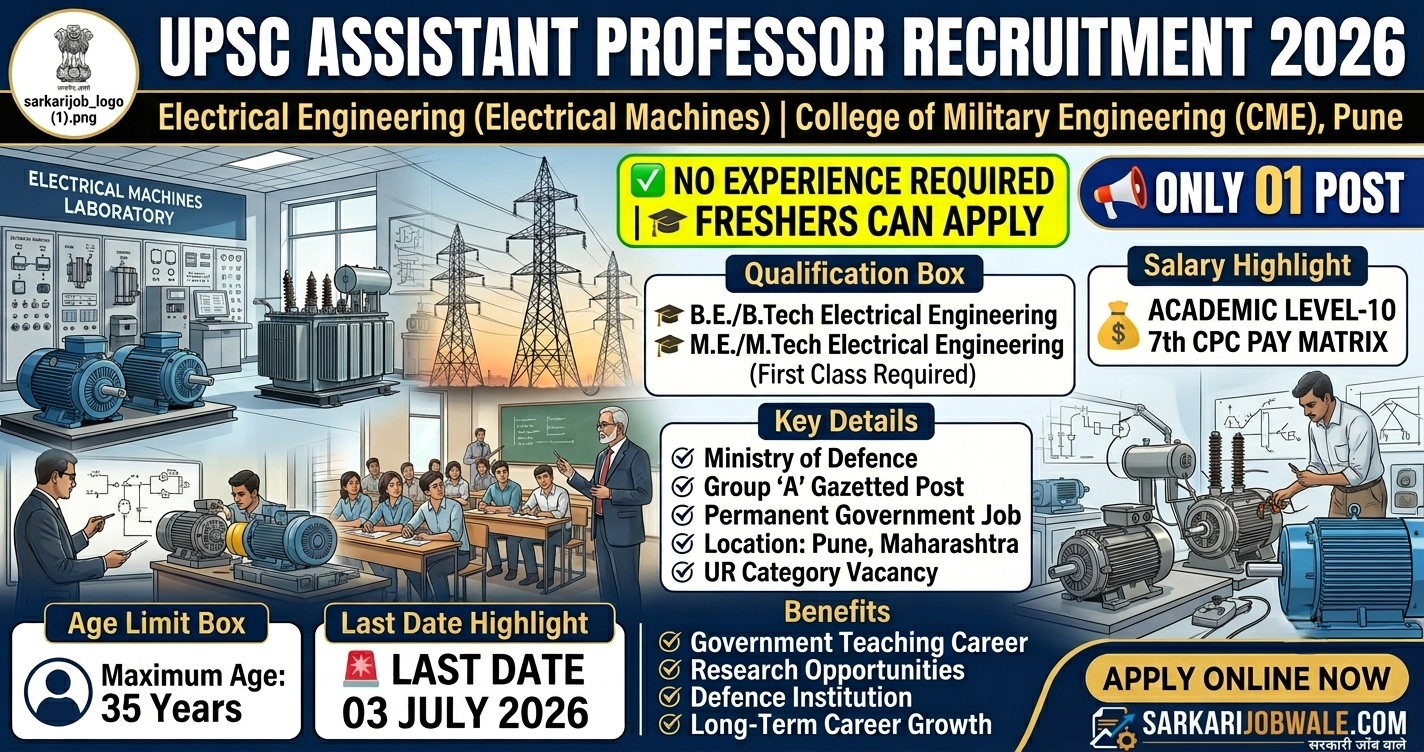 UPSC Assistant Professor Electrical Engineering Recruitment 2026