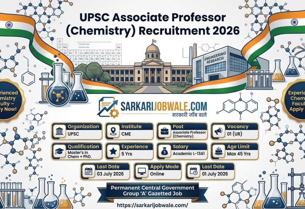UPSC Chemistry Associate Professor Vacancy 2026 – Apply Before 03 July