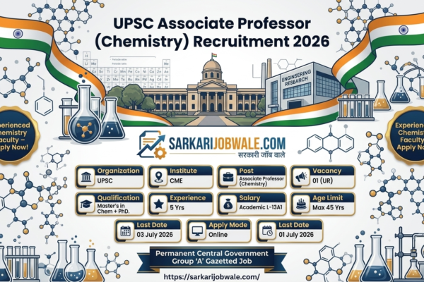 UPSC Chemistry Associate Professor Vacancy 2026 – Apply Before 03 July