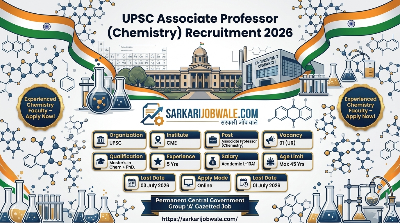 UPSC Chemistry Associate Professor Vacancy 2026 – Apply Before 03 July