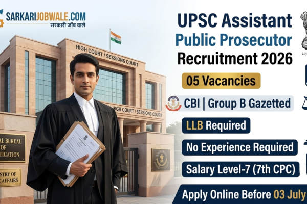 UPSC Assistant Public Prosecutor Recruitment 2026 | 05 CBI Vacancies