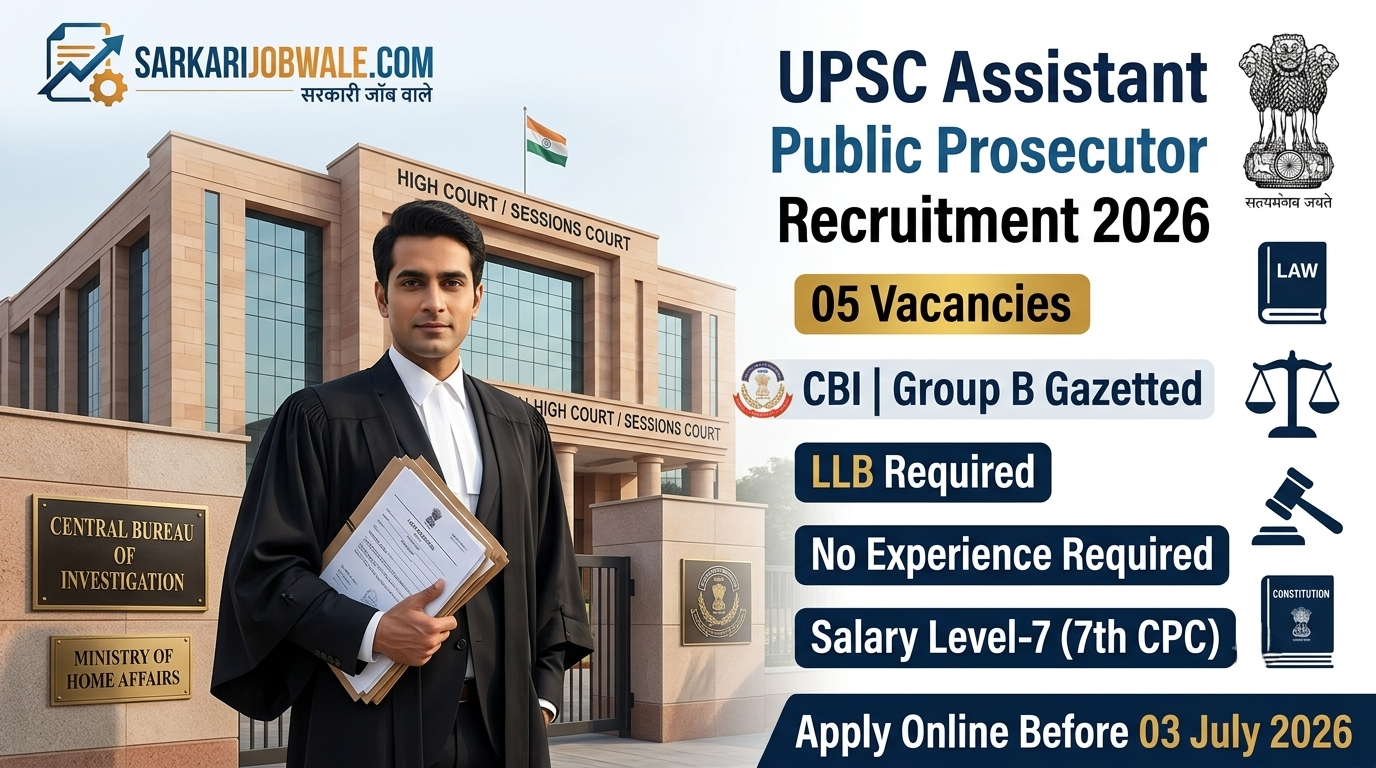UPSC Assistant Public Prosecutor Recruitment 2026 | 05 CBI Vacancies
