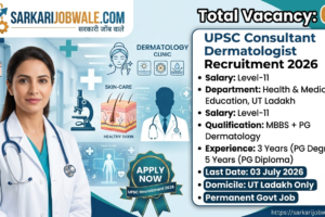 UPSC Consultant Dermatologist Recruitment 2026 featured image