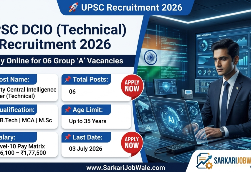 UPSC Deputy Central Intelligence Officer DCIO Technical Recruitment 2026 Notification