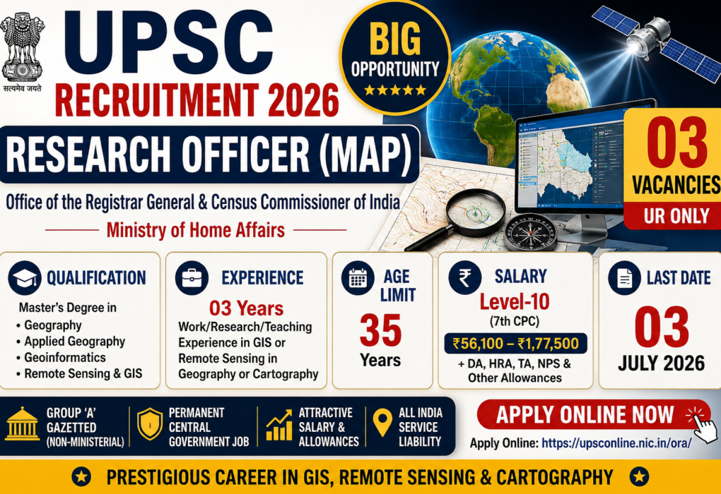 UPSC Research Officer Map Recruitment 2026 Notification for 03 Posts
