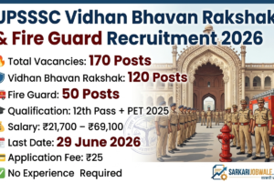 UPSSSC Vidhan Bhavan Rakshak and Fire Guard Recruitment 2026 notification for 170 posts