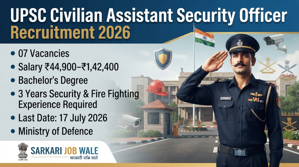 UPSC Civilian Assistant Security Officer Recruitment 2026