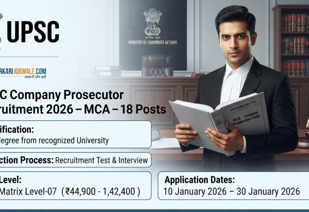 UPSC Company Prosecutor MCA Recruitment 2026 Official Notification Banner