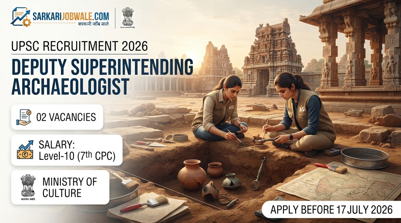 UPSC Deputy Superintending Archaeologist Recruitment 2026 ASI Ministry of Culture Notification